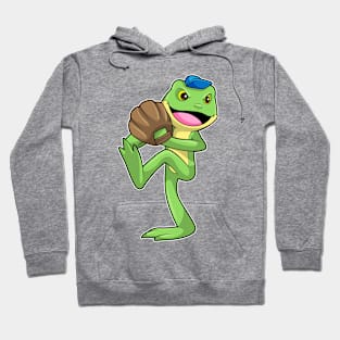 Frog at Baseball with Gloves Hoodie